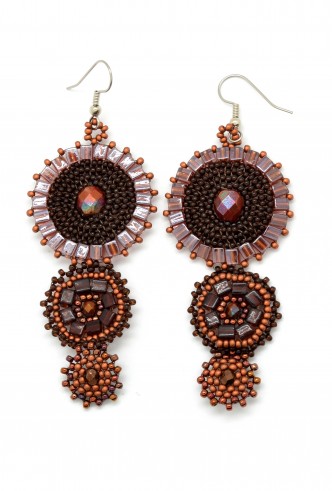 Triple Tier Byzantine Earrings